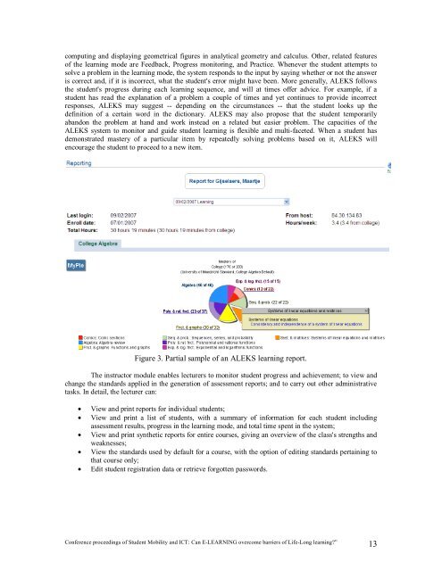 proceedings of Student Mobility and ICT: Can E-LEARNING