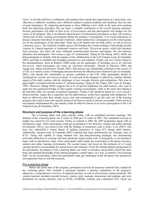 proceedings of Student Mobility and ICT: Can E-LEARNING