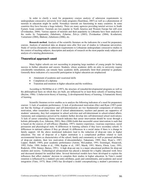 proceedings of Student Mobility and ICT: Can E-LEARNING