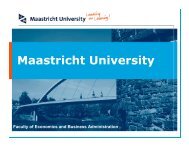 Maastricht University - School of Business and Economics ...