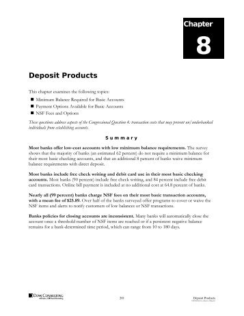 Deposit Products Chapter - FDIC