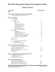 Risk Management Manual of Examination Policies - FDIC