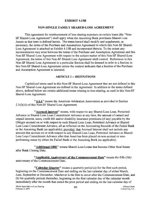 purchase and assumption agreement whole bank all deposits - FDIC