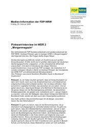Interview mit Andreas Pinkwart im WDR 2 - FDP-NRW