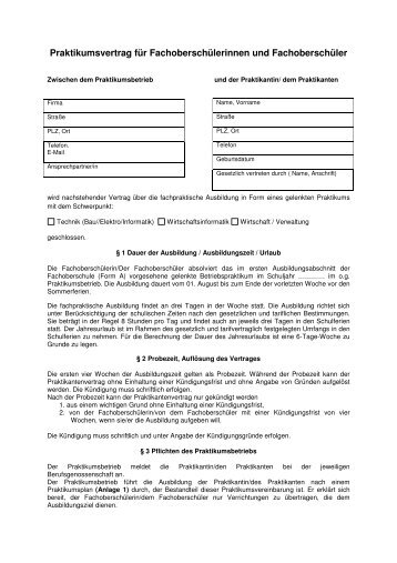 Praktikumsvertrag - Friedrich-Dessauer-Schule