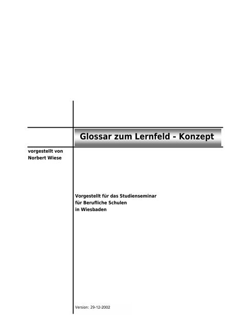 Glossar zum Lernfeld - Konzept