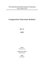 Comparative Education Bulletin - Faculty of Education - The ...