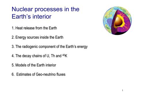 Nuclear processes in the Earth's interior