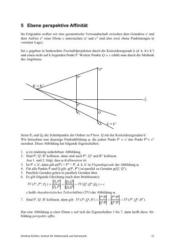 5 Ebene perspektive Affinität - am Institut für Mathematik und Informatik