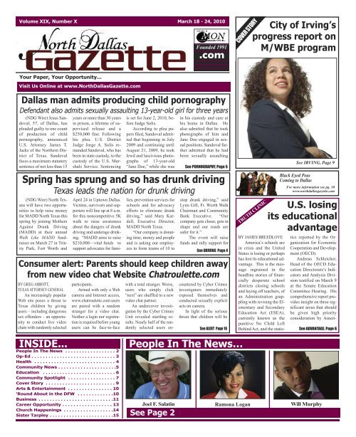 INSIDE... People In The Newsâ€¦ .com Spring ... - North Dallas Gazette
