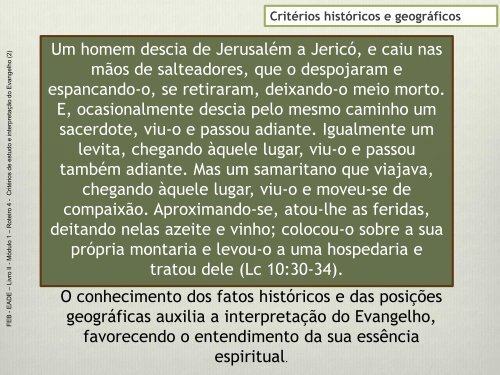 critérios de estudo e interpretação do evangelho (2) - Federação ...