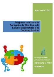 Programa do Curso de Monitores - Federação Espírita Brasileira