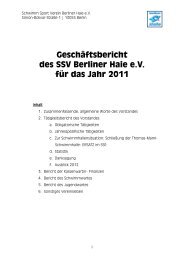 Geschäftsbericht des SSV Berliner Haie ev für das Jahr 2011