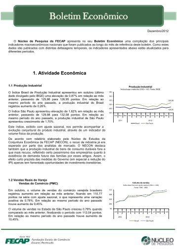 Boletim Econômico - Dezembro 2012 - Fecap