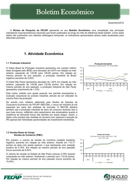 Boletim Econômico - Dezembro 2012 - Fecap