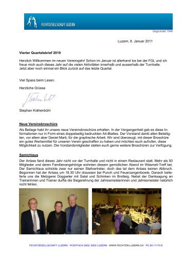 Dezember 2010 (PDF) - Fechtgesellschaft Luzern