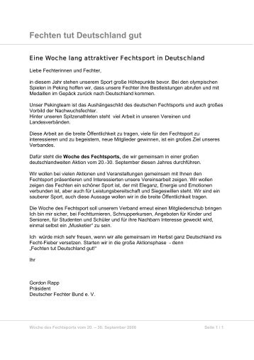 Fechten tut Deutschland gut - Deutscher Fechter-Bund