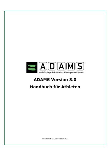 ADAMS 3.0 Handbuch (deu.)