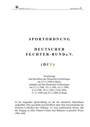 Sportordnung - Deutscher Fechter-Bund eV