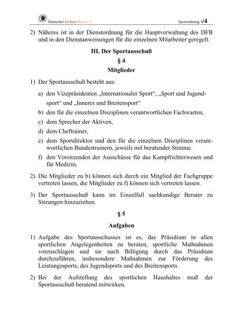 Sportordnung - Deutscher Fechter-Bund eV