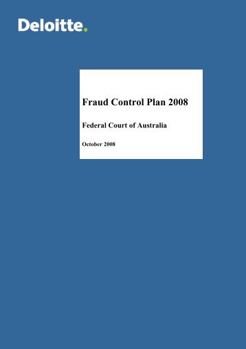 Deloitte Touche Tohmatsu – FCA 2008-2010 Fraud Control Plan