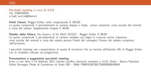 Scarica il depliant di presentazione - A.V.D. Reggio Emilia