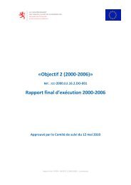 «Objectif 2 (2000‐2006)» Rapport final d'exécution 2000‐2006 - Feder