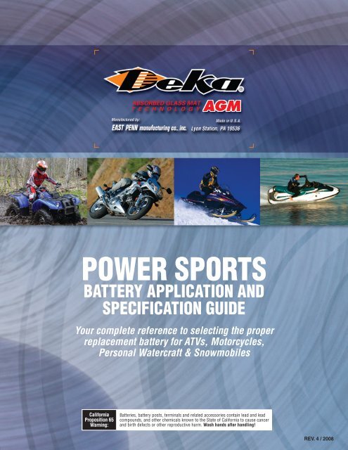motorcycle &amp; small engine fitment guide - Federal Batteries