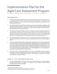 ACT - Implementation Plan for the Aged Care Assessment Program