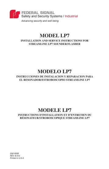 modele lp7 modelo lp7 model lp7 - Federal Signal