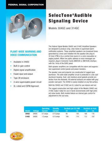 SelecTone®Audible Signaling Device - Federal Signal