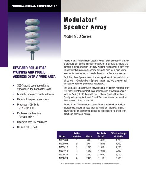 Modulator® Speaker Array - Federal Signal