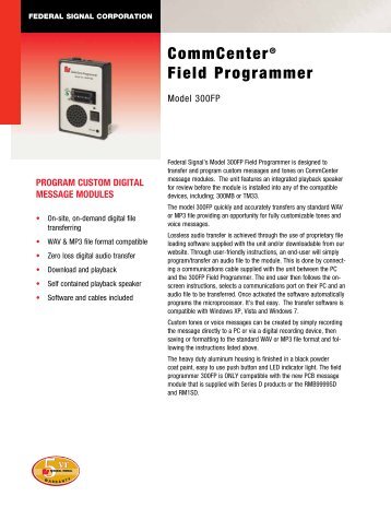 CommCenter® Field Programmer - Federal Signal