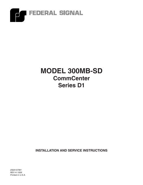 MODEL 300MB-SD - Federal Signal