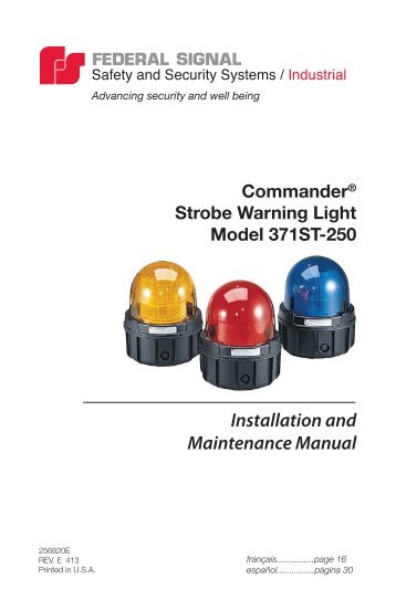 Installation and Maintenance Manual - Federal Signal