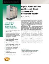 Digital Public Address and General Alarm Systems ... - Federal Signal