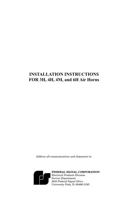 3H-6H Air Horn - Federal Signal