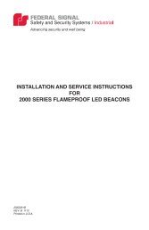 installation and service instructions for 2000 series ... - Federal Signal