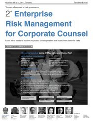 Enterprise Risk Management for Corporate Counsel - Federated Press