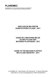 Plaremec - Gids van de Belgische kunststofrecyclage - Federplast.be