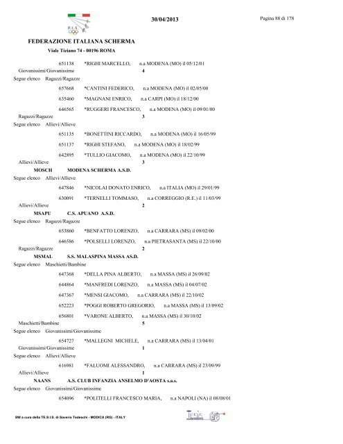 Riccione - Gran Premio Giovanissimi - Federazione Italiana Scherma