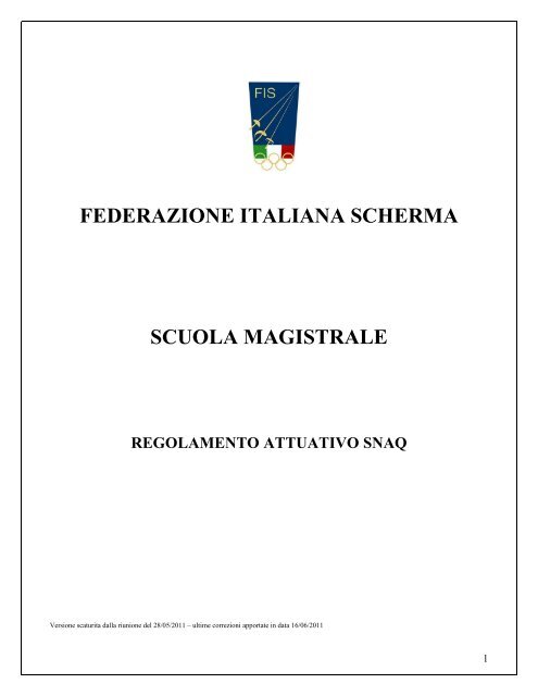 regolamento - Federazione Italiana Scherma