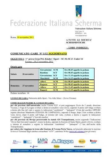 n° 1 AGG. AL 27/10/2011 - Federazione Italiana Scherma