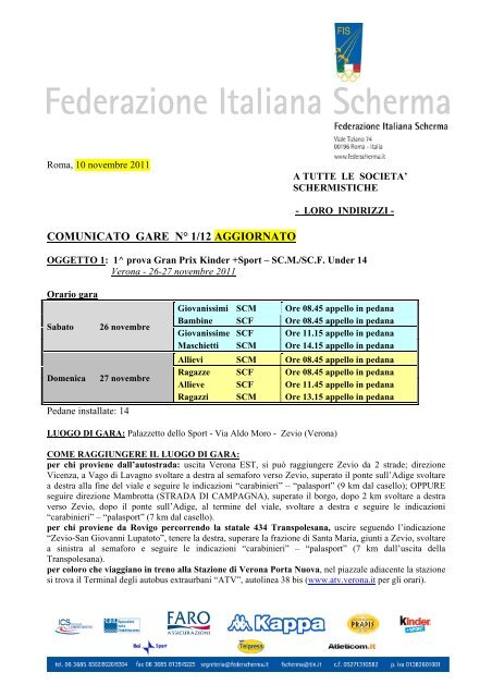 n° 1 AGG. AL 27/10/2011 - Federazione Italiana Scherma