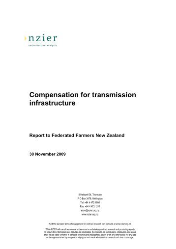 NZIER report on compensation for transmission infrastructure