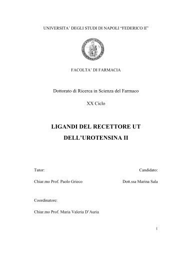 ligandi del recettore ut dell'urotensina ii - FedOA