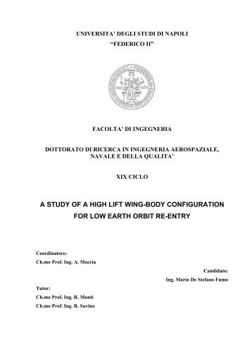 a study of a high lift wing-body configuration for low earth ... - FedOA