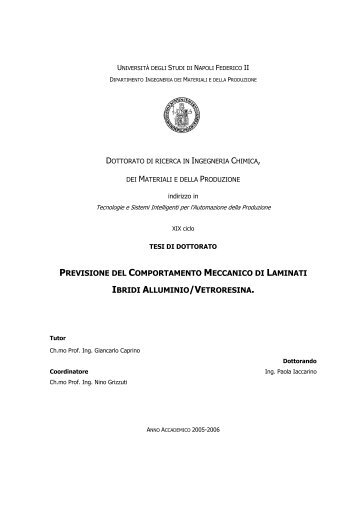 Previsione del comportamento meccanico di laminati ibridi alluminio