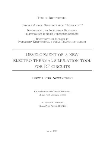 Development of a New Electro-thermal Simulation Tool for RF circuits