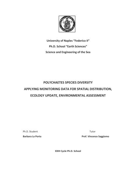 polychaetes species diversity applying monitoring data for ... - FedOA